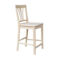 International Concepts Fanback Stool, 24"Seat Height, Unfinished -Kitchen & Dining Furniture Sales Store Whitewood20Industries20Inc Sxx9182xx4