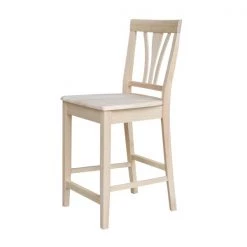 International Concepts Fanback Stool, 24"Seat Height, Unfinished -Kitchen & Dining Furniture Sales Store Whitewood20Industries20Inc Sxx9182xx5
