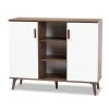 Baxton Studio Quinn White and Walnut Finished 2-Door Wood Dining Room Sideboard -Kitchen & Dining Furniture Sales Store Wholesale20Interiors20Inc 10214xx1