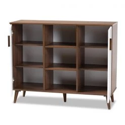 Baxton Studio Quinn White and Walnut Finished 2-Door Wood Dining Room Sideboard -Kitchen & Dining Furniture Sales Store Wholesale20Interiors20Inc 10214xx2