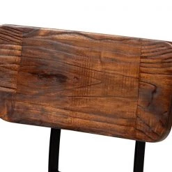 Baxton Studio Kenna Wood and Black Metal Finished 2-Piece Metal Bar Stool Set -Kitchen & Dining Furniture Sales Store Wholesale20Interiors20Inc 10510xx4