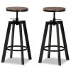 Baxton Studio Maritta Wood and Black Metal 2-Piece Adjustable Swivel Bar Stool Set -Kitchen & Dining Furniture Sales Store Wholesale20Interiors20Inc 10784xx1