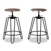 Baxton Studio Veera Wood and Black Metal 2-Piece Adjustable Swivel Bar Stool Set -Kitchen & Dining Furniture Sales Store Wholesale20Interiors20Inc 10785xx1