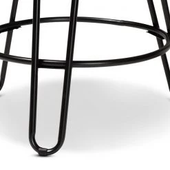 Baxton Studio Veera Wood and Black Metal 2-Piece Adjustable Swivel Bar Stool Set -Kitchen & Dining Furniture Sales Store Wholesale20Interiors20Inc 10785xx3