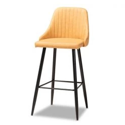 Baxton Studio Walter Tan Upholstered and Black Metal 4-Piece Bar Stool Set -Kitchen & Dining Furniture Sales Store Wholesale20Interiors20Inc 10797xx2