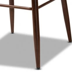 Baxton Studio Walter Grey Upholstered and Walnut Finished 4-Piece Bar Stool Set -Kitchen & Dining Furniture Sales Store Wholesale20Interiors20Inc 10798xx4