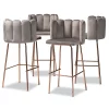 Baxton Studio Kaelin Grey Velvet Upholstered and Gold Finished 4-Piece Bar Stool Set -Kitchen & Dining Furniture Sales Store Wholesale20Interiors20Inc 10801xx1