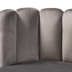 Baxton Studio Kaelin Grey Velvet Upholstered and Gold Finished 4-Piece Bar Stool Set -Kitchen & Dining Furniture Sales Store Wholesale20Interiors20Inc 10801xx3