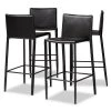 Baxton Studio Malcom Black Faux Leather Upholstered 4-Piece Bar Stool Set