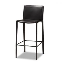Baxton Studio Malcom Black Faux Leather Upholstered 4-Piece Bar Stool Set -Kitchen & Dining Furniture Sales Store Wholesale20Interiors20Inc 10804xx2