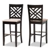 Baxton Studio Jason Sand Upholstered and Espresso Wood 2-Piece Bar Stool Set -Kitchen & Dining Furniture Sales Store Wholesale20Interiors20Inc 10850xx1