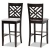 Baxton Studio Jason Grey Upholstered and Espresso Wood 2-Piece Bar Stool Set -Kitchen & Dining Furniture Sales Store Wholesale20Interiors20Inc 10851xx1
