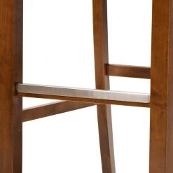 Baxton Studio Jason Grey Upholstered and Walnut Wood 2-Piece Bar Stool Set -Kitchen & Dining Furniture Sales Store Wholesale20Interiors20Inc 10852xx5