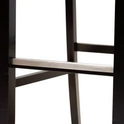 Baxton Studio Calista Sand Upholstered and Espresso Wood 2-Piece Bar Stool Set -Kitchen & Dining Furniture Sales Store Wholesale20Interiors20Inc 10853xx5