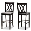 Baxton Studio Calista Grey Upholstered and Espresso Wood 2-Piece Bar Stool Set -Kitchen & Dining Furniture Sales Store Wholesale20Interiors20Inc 10854xx1