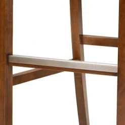 Baxton Studio Calista Grey Upholstered and Walnut Wood 2-Piece Bar Stool Set -Kitchen & Dining Furniture Sales Store Wholesale20Interiors20Inc 10855xx5