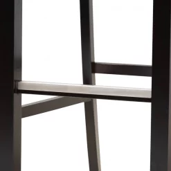 Baxton Studio Carson Grey Upholstered and Espresso Wood 2-Piece Bar Stool Set -Kitchen & Dining Furniture Sales Store Wholesale20Interiors20Inc 10857xx5