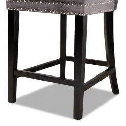 Baxton Studio Howell Modern Transitional Grey Velvet and Dark Brown Finished Wood 2-Piece Counter Stool Set -Kitchen & Dining Furniture Sales Store Wholesale20Interiors20Inc 10960xx6xx92bb48