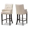 Baxton Studio Aldon Modern and Contemporary Light Beige Fabric and Dark Brown Finished Wood 2-Piece Bar Stool Set -Kitchen & Dining Furniture Sales Store Wholesale20Interiors20Inc 11006xx1xx0c54f8