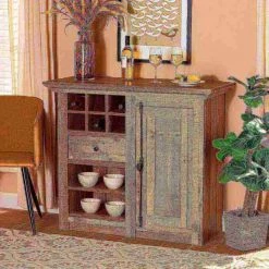 Baxton Studio Albert Modern Farmhouse Rustic Oak Brown Finished Wood 1-Door Dining Room Sideboard Buffet -Kitchen & Dining Furniture Sales Store Wholesale20Interiors20Inc 11252xx7xx2180a5