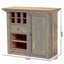 Baxton Studio Albert Modern Farmhouse Rustic Oak Brown Finished Wood 1-Door Dining Room Sideboard Buffet -Kitchen & Dining Furniture Sales Store Wholesale20Interiors20Inc 11252xx9xx3ca5ab