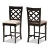 Baxton Studio Ramiro Modern Sand Fabric and Dark Brown Finished Wood 2-PC Counter Stool Set -Kitchen & Dining Furniture Sales Store Wholesale20Interiors20Inc 11375xx1xx5ccd54