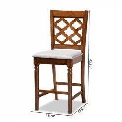 Baxton Studio Ramiro Modern Grey Fabric and Walnut Brown Finished Wood 2-PC Counter Stool Set -Kitchen & Dining Furniture Sales Store Wholesale20Interiors20Inc 11376xx8xxb5671a