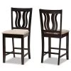 Baxton Studio Fenton Modern Sand Fabric and Dark Brown Finished Wood 2-PC Counter Stool Set -Kitchen & Dining Furniture Sales Store Wholesale20Interiors20Inc 11414xx1xx12937a