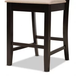 Baxton Studio Fenton Modern and Contemporary Transitional Sand Fabric and Dark Brown Finished Wood 5-Piece Pub Set -Kitchen & Dining Furniture Sales Store Wholesale20Interiors20Inc 11414xx9776xx6xx47797c