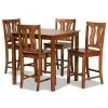 Baxton Studio Fenton Modern and Contemporary Transitional Walnut Brown Finished Wood 5-Piece Pub Set