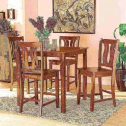 Baxton Studio Fenton Modern and Contemporary Transitional Walnut Brown Finished Wood 5-Piece Pub Set -Kitchen & Dining Furniture Sales Store Wholesale20Interiors20Inc 11415xx10903xx7xx1d5de1