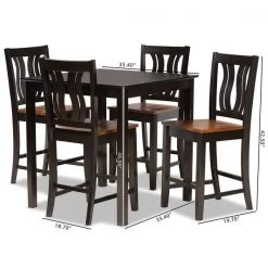 Baxton Studio Fenton Modern Two-Tone Dark Brown and Walnut Brown Finished Wood 5-PC Pub Set -Kitchen & Dining Furniture Sales Store Wholesale20Interiors20Inc 11416xx9776xx9xx58f93d