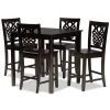 Baxton Studio Gervais Modern and Contemporary Transitional Dark Brown Finished Wood 5-Piece Pub Set
