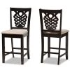 Baxton Studio Gervais Modern Sand Fabric and Dark Brown Finished Wood 2-PC Counter Stool Set -Kitchen & Dining Furniture Sales Store Wholesale20Interiors20Inc 11418xx1xx3636ef