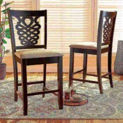 Baxton Studio Gervais Modern Sand Fabric and Dark Brown Finished Wood 2-PC Counter Stool Set -Kitchen & Dining Furniture Sales Store Wholesale20Interiors20Inc 11418xx6xxb2abde