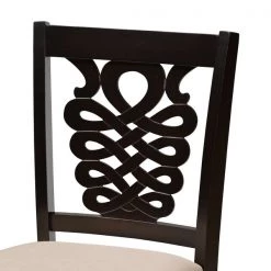 Baxton Studio Gervais Modern Sand Fabric and Dark Brown Finished Wood 5-PC Pub Set -Kitchen & Dining Furniture Sales Store Wholesale20Interiors20Inc 11418xx9776xx5xx6497ef