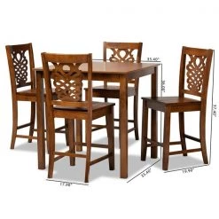Baxton Studio Gervais Modern and Contemporary Transitional Walnut Brown Finished Wood 5-Piece Pub Set -Kitchen & Dining Furniture Sales Store Wholesale20Interiors20Inc 11419xx10903xx9xxe46cd0