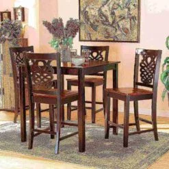 Baxton Studio Gervais Modern Two-Tone Dark Brown and Walnut Brown Finished Wood 5-PC Pub Set -Kitchen & Dining Furniture Sales Store Wholesale20Interiors20Inc 11420xx9776xx7xxd30b35