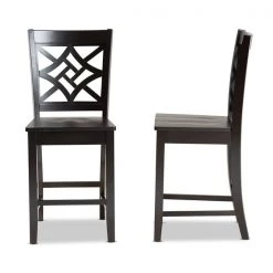 Baxton Studio Nicolette Modern and Contemporary Transitional Dark Brown Finished Wood 2-Piece Counter Stool Set -Kitchen & Dining Furniture Sales Store Wholesale20Interiors20Inc 11421xx3xxe97e95
