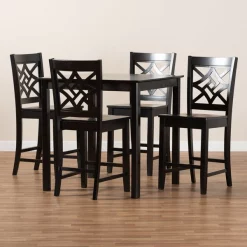 Baxton Studio Nicolette Modern and Contemporary Transitional Dark Brown Finished Wood 5-Piece Pub Set -Kitchen & Dining Furniture Sales Store Wholesale20Interiors20Inc 11421xx9776xx8xxf1f35a