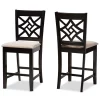 Baxton Studio Nicolette Modern and Contemporary Sand Fabric and Dark Brown Finished Wood 2-Piece Counter Stool Set -Kitchen & Dining Furniture Sales Store Wholesale20Interiors20Inc 11422xx1xxa124c3