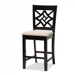 Baxton Studio Nicolette Modern and Contemporary Sand Fabric and Dark Brown Finished Wood 5-Piece Pub Set -Kitchen & Dining Furniture Sales Store Wholesale20Interiors20Inc 11422xx9776xx2xx0d1034