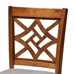 Baxton Studio Nicolette Modern and Contemporary Grey Fabric and Walnut Brown Finished Wood 5-Piece Pub Set -Kitchen & Dining Furniture Sales Store Wholesale20Interiors20Inc 11423xx10903xx5xx7dc234