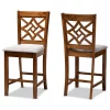 Baxton Studio Nicolette Modern and Contemporary Grey Fabric and Walnut Brown Finished Wood 2-PC Counter Stool Set -Kitchen & Dining Furniture Sales Store Wholesale20Interiors20Inc 11423xx1xxbc74b6