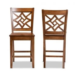 Baxton Studio Nicolette Modern and Contemporary Transitional Walnut Brown Finished Wood 2-Piece Counter Stool Set -Kitchen & Dining Furniture Sales Store Wholesale20Interiors20Inc 11424xx2xx8b1764