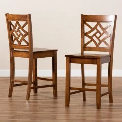 Baxton Studio Nicolette Modern and Contemporary Transitional Walnut Brown Finished Wood 2-Piece Counter Stool Set -Kitchen & Dining Furniture Sales Store Wholesale20Interiors20Inc 11424xx7xx9c9ef0