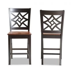 Baxton Studio Nicolette Modern Two-Tone Dark Brown and Walnut Brown Finished Wood 2-PC Counter Stool Set -Kitchen & Dining Furniture Sales Store Wholesale20Interiors20Inc 11425xx2xx0b846c