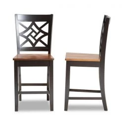 Baxton Studio Nicolette Modern Two-Tone Dark Brown and Walnut Brown Finished Wood 2-PC Counter Stool Set -Kitchen & Dining Furniture Sales Store Wholesale20Interiors20Inc 11425xx3xx3a3a81