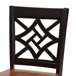 Baxton Studio Nicolette Modern Two-Tone Dark Brown and Walnut Brown Finished Wood 2-PC Counter Stool Set -Kitchen & Dining Furniture Sales Store Wholesale20Interiors20Inc 11425xx4xxceb155