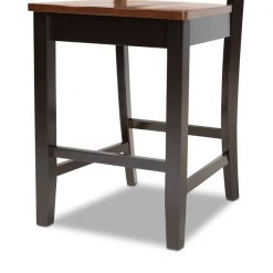 Baxton Studio Nicolette Modern Two-Tone Dark Brown and Walnut Brown Finished Wood 2-PC Counter Stool Set -Kitchen & Dining Furniture Sales Store Wholesale20Interiors20Inc 11425xx5xx407f36